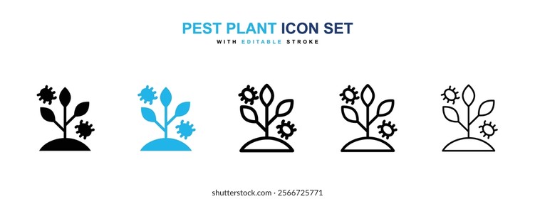 Pest plant icons vector collection pack.