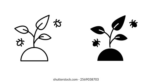 Pest plant icons vector graphic pack