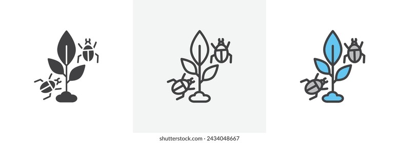 Pest Plant Isolated Line Icon Style Design. Simple Vector Illustration