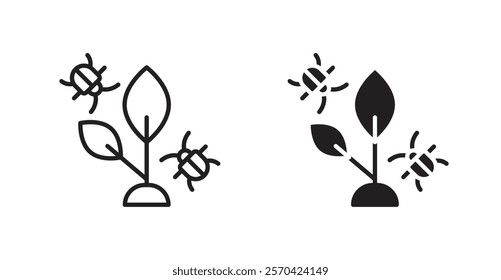 Pest plant vector web icons set