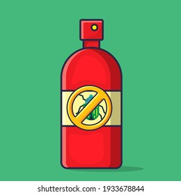 ilustración vectorial de dibujos animados aislados con spray de plaga en estilo plano