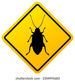 Pest warning sign on white background
