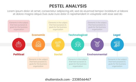 herramienta de análisis de negocio de pestañas infografía de marco con pequeño balance de círculo dirección derecha 6 puntos concepto de etapas de presentación de diapositivas