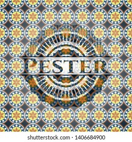 Pester arabic style emblem. Arabesque decoration.