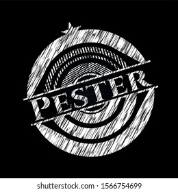 Pester on blackboard. Vector Illustration. Detailed.