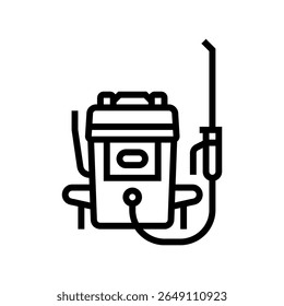 pesticide application equipment line icon vector. pesticide application equipment sign. isolated contour symbol black illustration