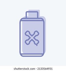 Pesticide Bottle Icon in trendy two tone style isolated on soft blue background