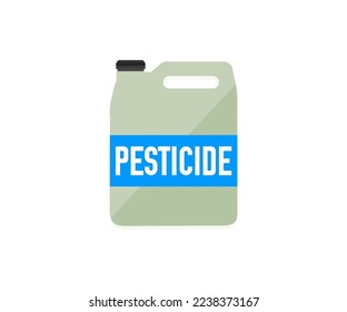 Pesticide canister, protection concept with  pesticide canister jug in perfectly logo design. Professional equipment. Protection of crops from pests and diseases vector design and illustration.
