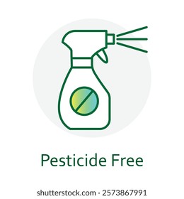 Pesticide Free. Clean design showcasing chemical-free and environmentally friendly goods.