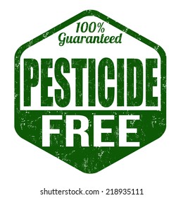 Pesticide free grunge rubber stamp on white background, vector illustration