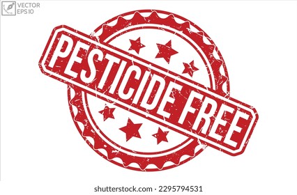 Pesticide Free grunge Rubber Stamp vector design.