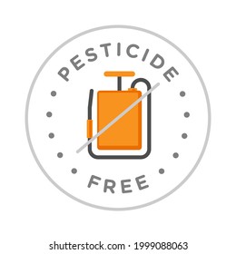 Pesticide free round badge vector icon design, natural organic, bio