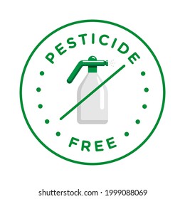 Pesticide free round badge vector icon design, natural organic, bio