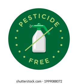 Pesticide free round badge vector icon design, natural organic, bio