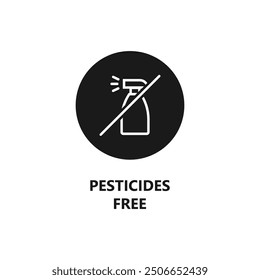 Signo libre de pesticidas. No hay símbolo de pesticida. Sello o etiqueta de embalaje de Producto. Productos ecológicos y orgánicos. Icono de Vector