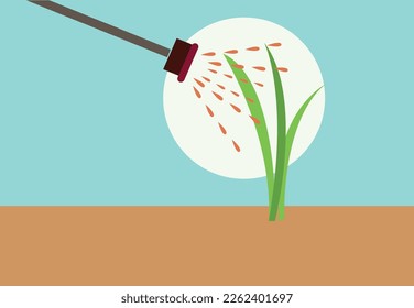 Pesticide or herbicide weed killer concept. Editable Clip Art.