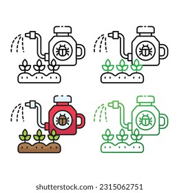 Pesticide icon design in four variation color