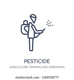Pesticide icon. Pesticide linear symbol design from Agriculture, Farming and Gardening collection. Simple outline element vector illustration on white background.