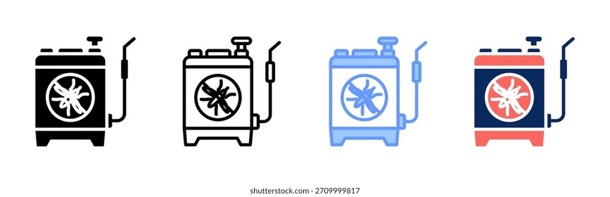 Pesticide icon set multiple style collection