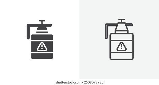 Icono de pesticida en estilo sólido y delineado