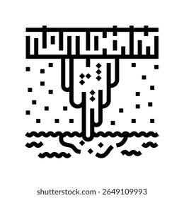 pesticide leaching groundwater line icon vector. pesticide leaching groundwater sign. isolated contour symbol black illustration