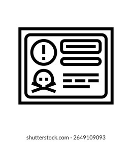 pesticide poisoning warning line icon vector. pesticide poisoning warning sign. isolated contour symbol black illustration