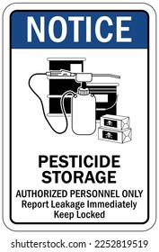 Pesticide storage sign and labels