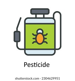 Pesticide  vector  Fill  outline Icon Design illustration. Agriculture  Symbol on White background EPS 10 File