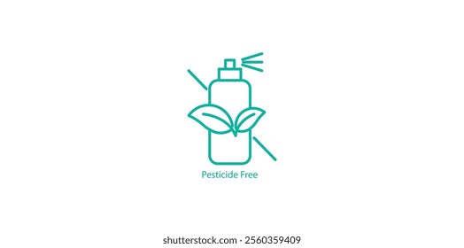 Pesticides Free Icon – Eco-Friendly and Natural Vector Symbol