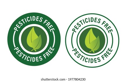 pesticides free vector icon with leafs. organic product abstract svg