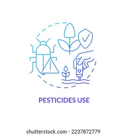 Pesticides use blue gradient concept icon. Pests control. Source of agricultural productivity abstract idea thin line illustration. Isolated outline drawing. Myriad Pro-Bold font used
