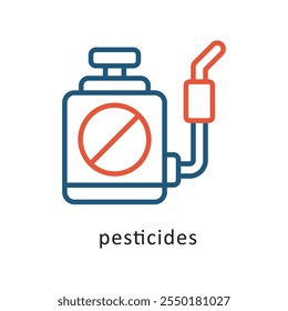 pesticides Vector Two Color Outline IconIcon. Eps 10 file