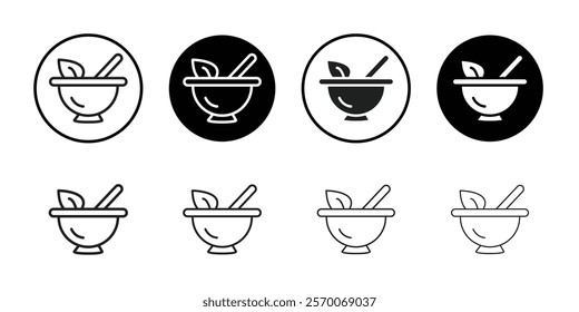 pestle and mortar icon Outline vector for web ui