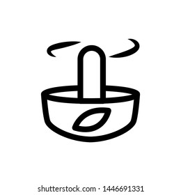 Pestle and mortar icon, template vector design emblem 

isolated , pharmacy logo illustration , outline solid 

background white