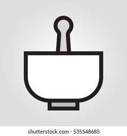 Pestle and mortar icon in trendy flat style isolated on grey background. Kitchen symbol for your design, logo, UI. Vector illustration, EPS10.