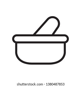 Pestle and mortar icon in trendy outline style design. Vector graphic illustration. Pestle and mortar symbol for website design, logo, and ui. Editable vector stroke.. EPS 10.