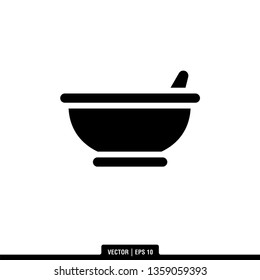 Pestle and Mortar Icon Vector Illustration Logo Template