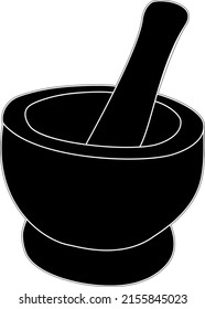 Pestle und Mörtel, einzelne Vektorgrafik, handgezeichnet