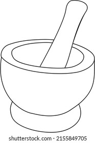 pestle and mortar isolated vector illustration hand drawing sketch