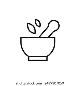 pestle and mortar logo sign vector outline