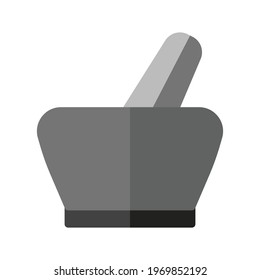 Pestle and mortar vector color icon isolated on white background. Pestle and mortar color icon for infographic, website or app.
