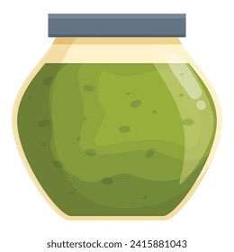 Pesto aliment icon cartoon vector. Basil natural food. Cheese spice