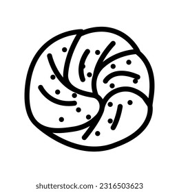 pesto bun food meal line icon vector. pesto bun food meal sign. isolated contour symbol black illustration
