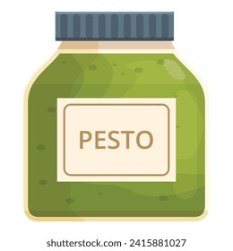 Pesto dish icon cartoon vector. Food aromatic basil. Spice pasta green