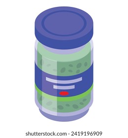 Pesto glass jar icon isometric vector. Creation cooking. Sauce food