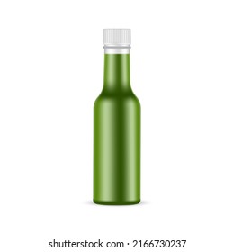 Pesto Sauce Bottle Mockup, Isolated on White Background. Vector Illustration