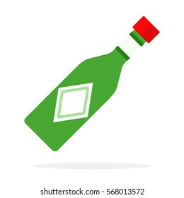 Pesto sauce in a glass bottle vector flat material design isolated on white