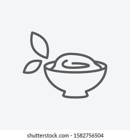 Pesto sauce icon line symbol. Isolated vector illustration of  icon sign concept for your web site mobile app logo UI design.
