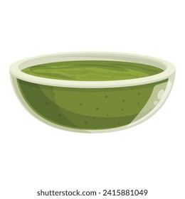 Pesto sauce plate icon cartoon vector. Mixed italian food. Seasoned aromatic
