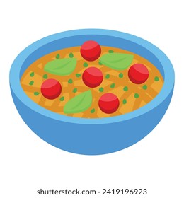 Pesto soup bowl icon isometric vector. Salt cook. Aged cooking